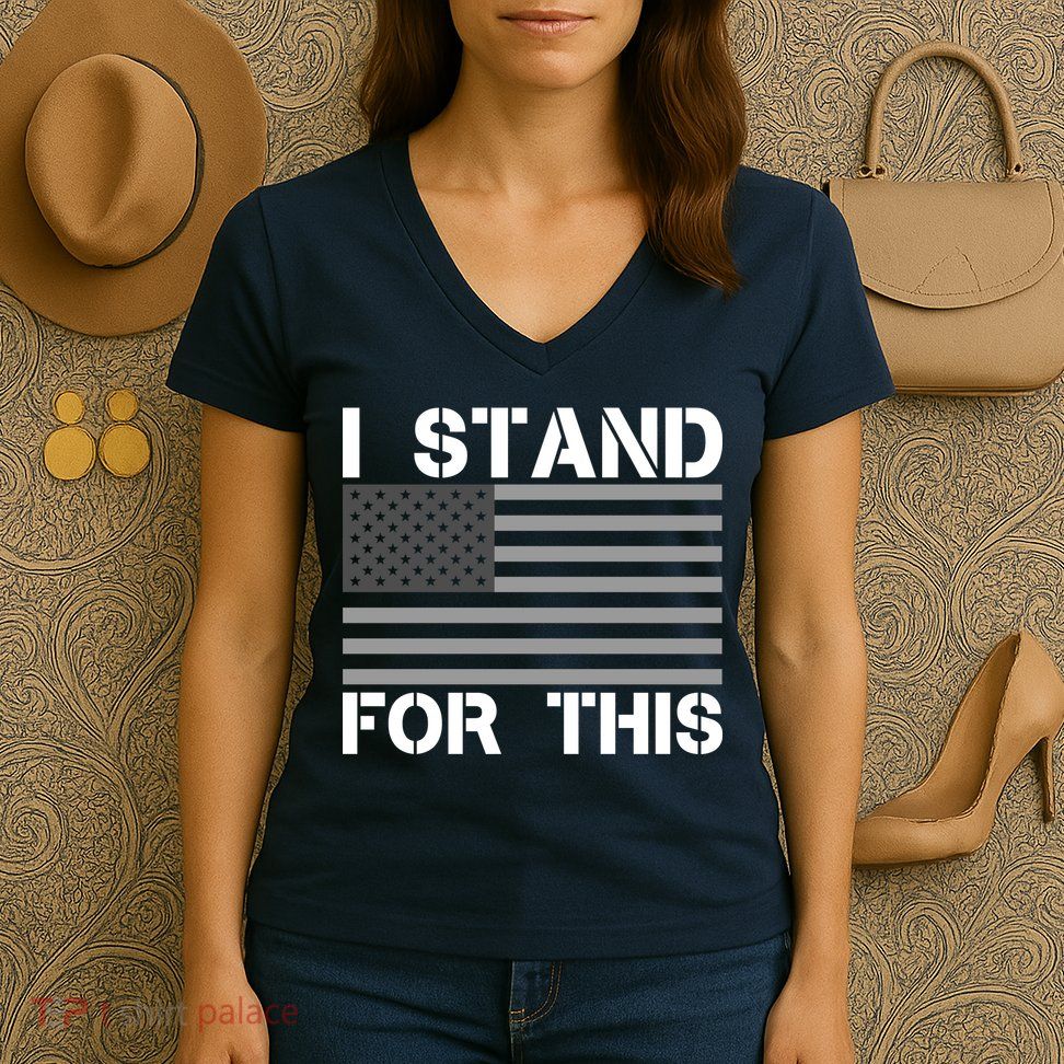 I Stand For This USA Flag Women's V-Neck T-Shirt