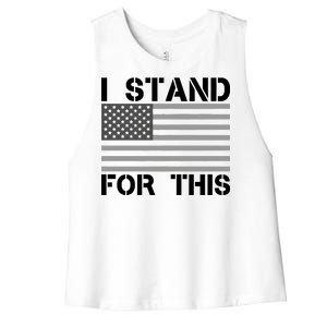 I Stand For This USA Flag Women's Racerback Cropped Tank