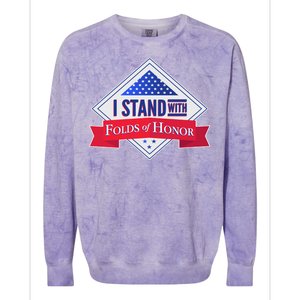 I Stand With Folds Of Honor Colorblast Crewneck Sweatshirt