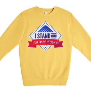 I Stand With Folds Of Honor Premium Crewneck Sweatshirt