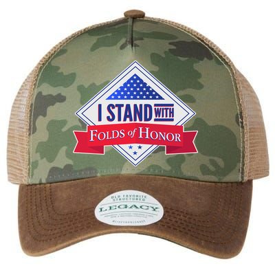 I Stand With Folds Of Honor Legacy Tie Dye Trucker Hat