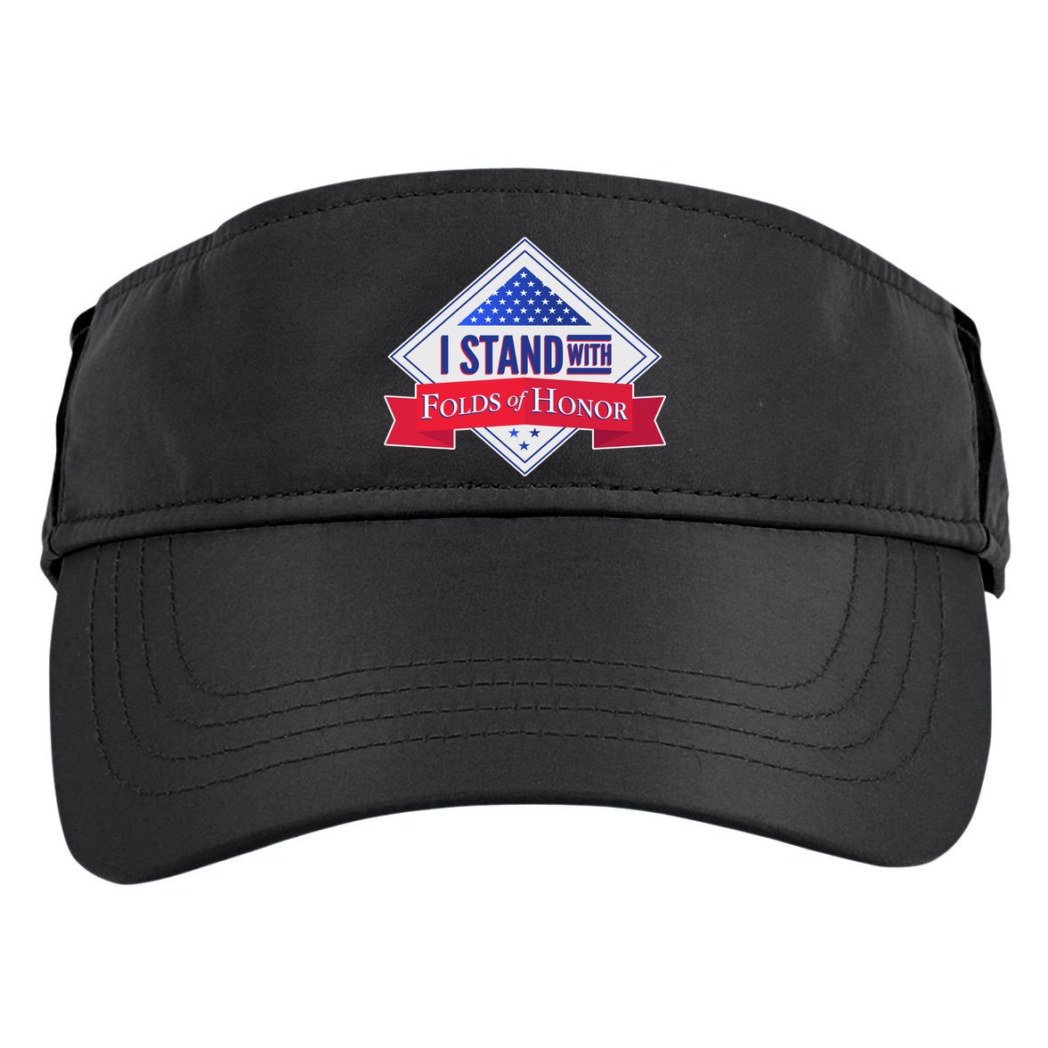 I Stand With Folds Of Honor Adult Drive Performance Visor