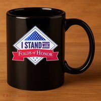 I Stand With Folds Of Honor 11oz C Handle Ceramic Mug