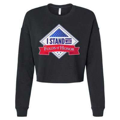 I Stand With Folds Of Honor Cropped Pullover Crew