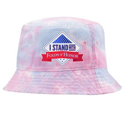 I Stand With Folds Of Honor Tie-Dyed Bucket Hat