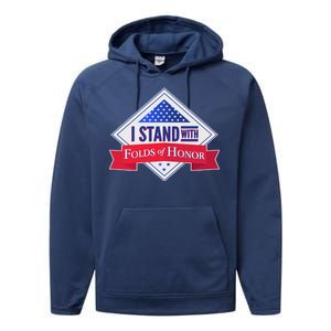 I Stand With Folds Of Honor Performance Fleece Hoodie