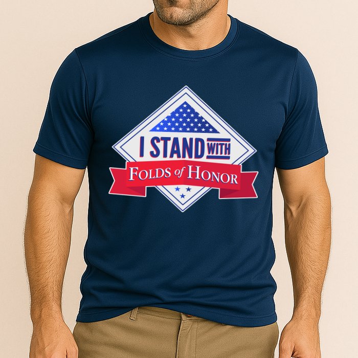 I Stand With Folds Of Honor Performance Shirt