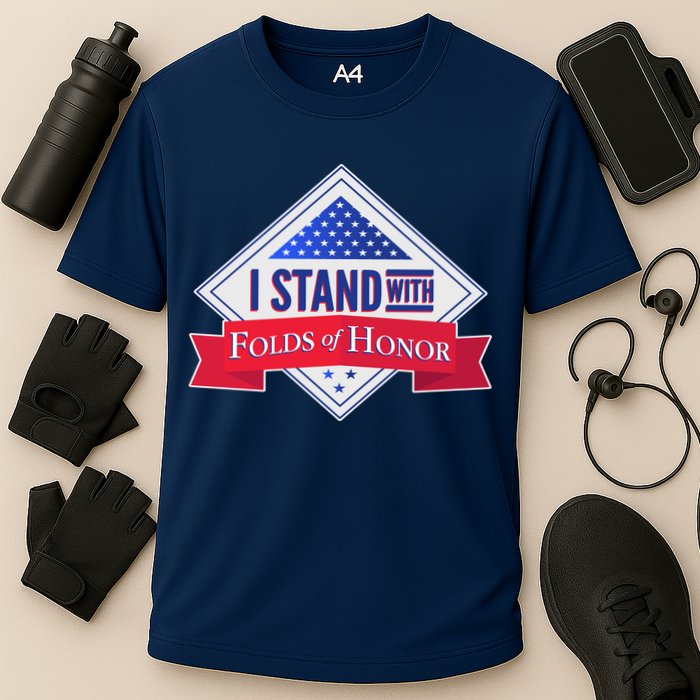 I Stand With Folds Of Honor Performance Shirt