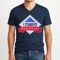 I Stand With Folds Of Honor V-Neck T-Shirt
