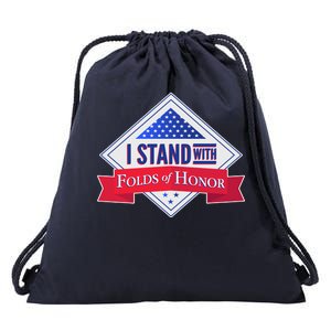 I Stand With Folds Of Honor Drawstring Bag