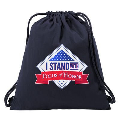 I Stand With Folds Of Honor Drawstring Bag
