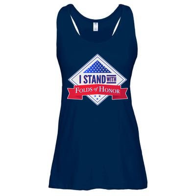 I Stand With Folds Of Honor Ladies Essential Flowy Tank