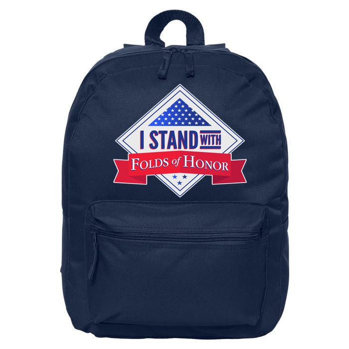 I Stand With Folds Of Honor 16 in Basic Backpack