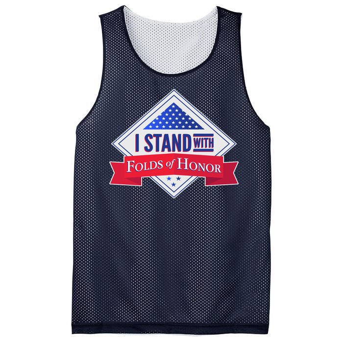 I Stand With Folds Of Honor Mesh Reversible Basketball Jersey Tank