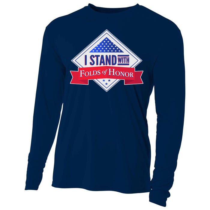 I Stand With Folds Of Honor Cooling Performance Long Sleeve Crew