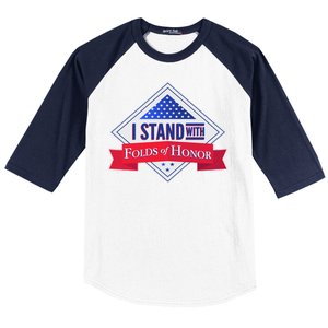 I Stand With Folds Of Honor Baseball Sleeve Shirt