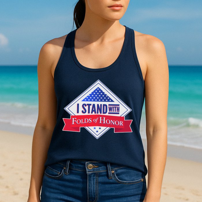 I Stand With Folds Of Honor Womens Tank Top
