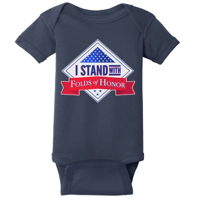 I Stand With Folds Of Honor Baby Bodysuit