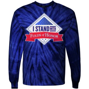 I Stand With Folds Of Honor Tie-Dye Long Sleeve Shirt