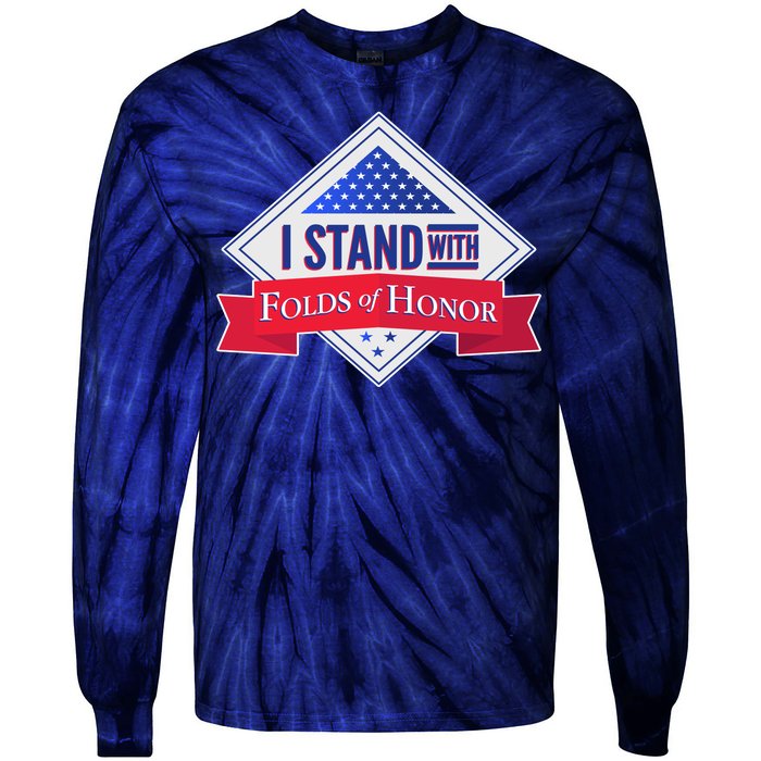 I Stand With Folds Of Honor Tie-Dye Long Sleeve Shirt