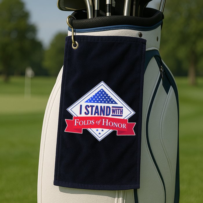 I Stand With Folds Of Honor Golf Towel