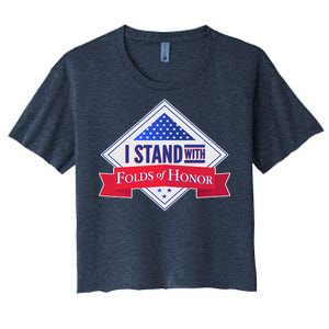 I Stand With Folds Of Honor Women's Crop Top Tee