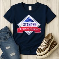 I Stand With Folds Of Honor Womens T-Shirt