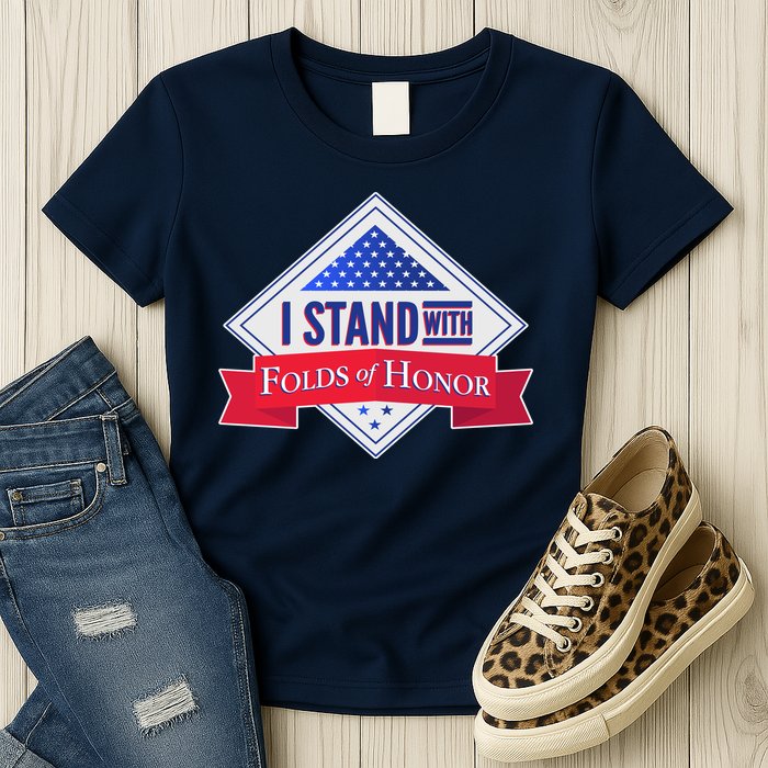 I Stand With Folds Of Honor Womens T-Shirt