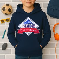 I Stand With Folds Of Honor Kids Hoodie