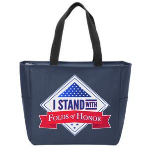 I Stand With Folds Of Honor Zip Tote Bag