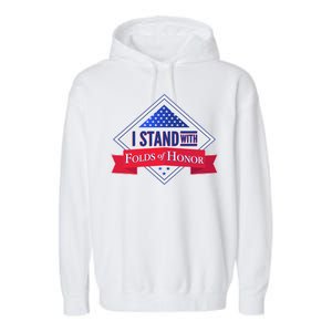 I Stand With Folds Of Honor Garment-Dyed Fleece Hoodie