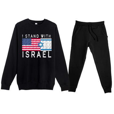 I stand With Israel Fag Vintage Premium Crewneck Sweatsuit Set