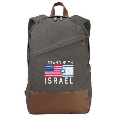 I stand With Israel Fag Vintage Cotton Canvas Backpack