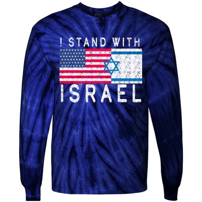 I stand With Israel Fag Vintage Tie-Dye Long Sleeve Shirt