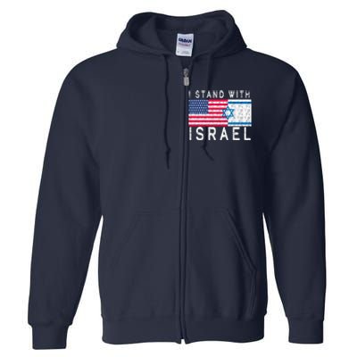 I stand With Israel Fag Vintage Full Zip Hoodie