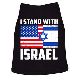 I Stand With Israel US Flags United Distressed Doggie Tank