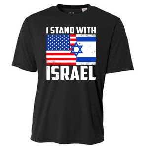 I Stand With Israel US Flags United Distressed Cooling Performance Crew T-Shirt