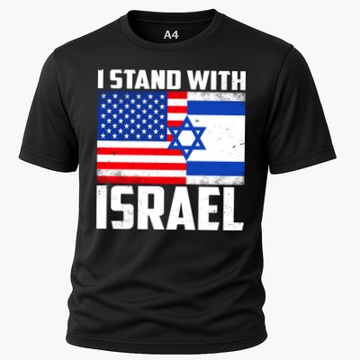 I Stand With Israel US Flags United Distressed Performance Shirt