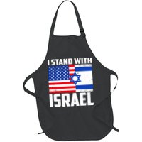 I Stand With Israel US Flags United Distressed Apron