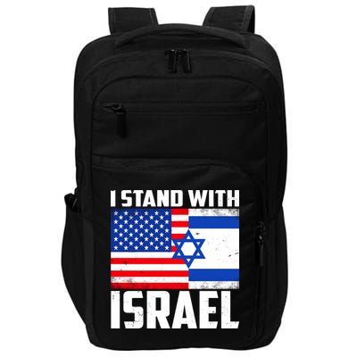 I Stand With Israel US Flags United Distressed Impact Tech Backpack