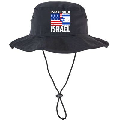I Stand With Israel US Flags United Distressed Bucket Hat