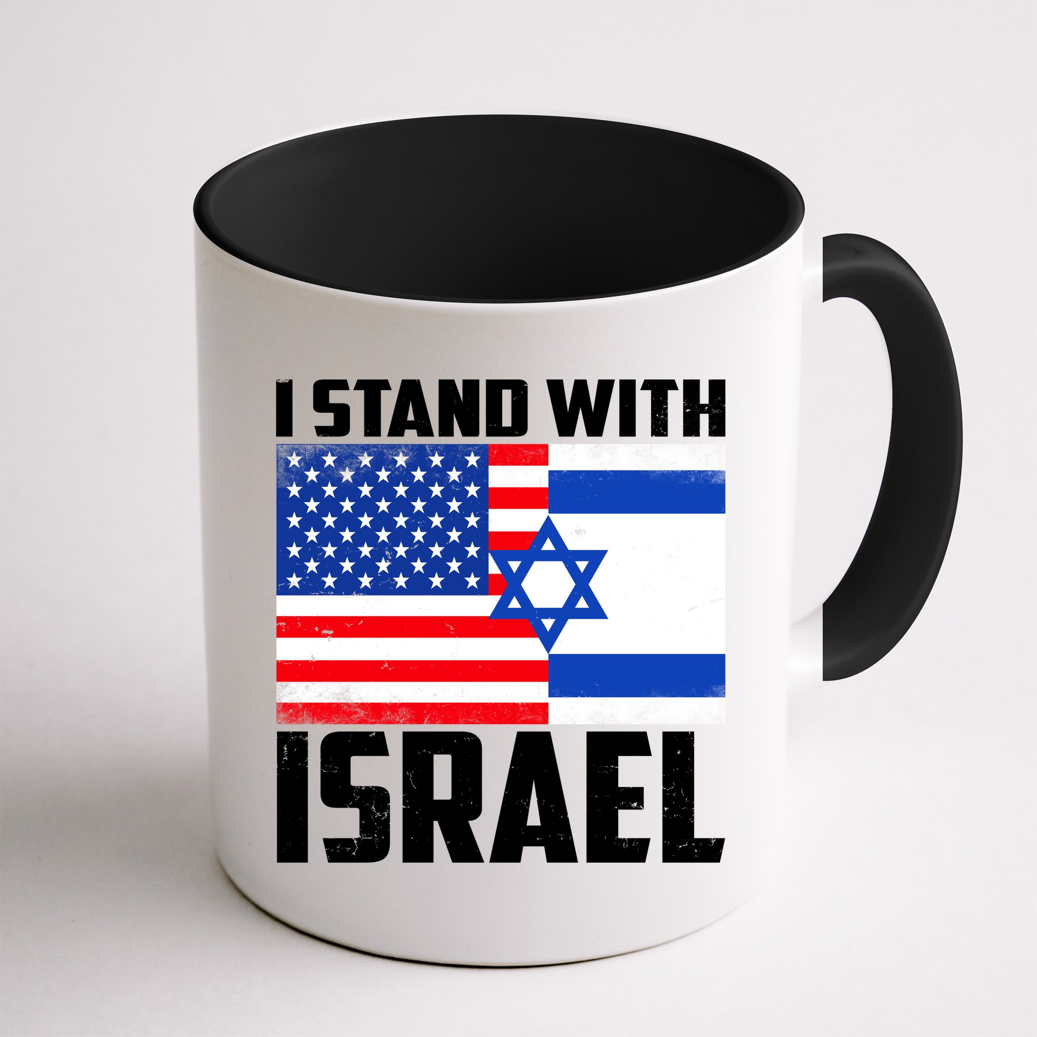 I Stand With Israel US Flags United Distressed Mug