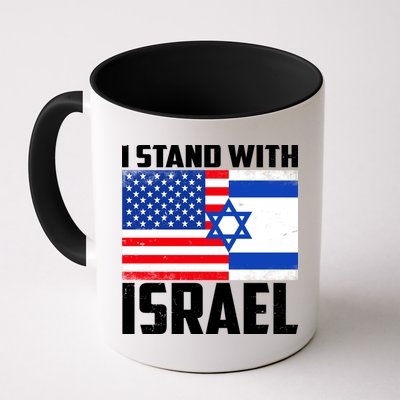 I Stand With Israel US Flags United Distressed Coffee Mug