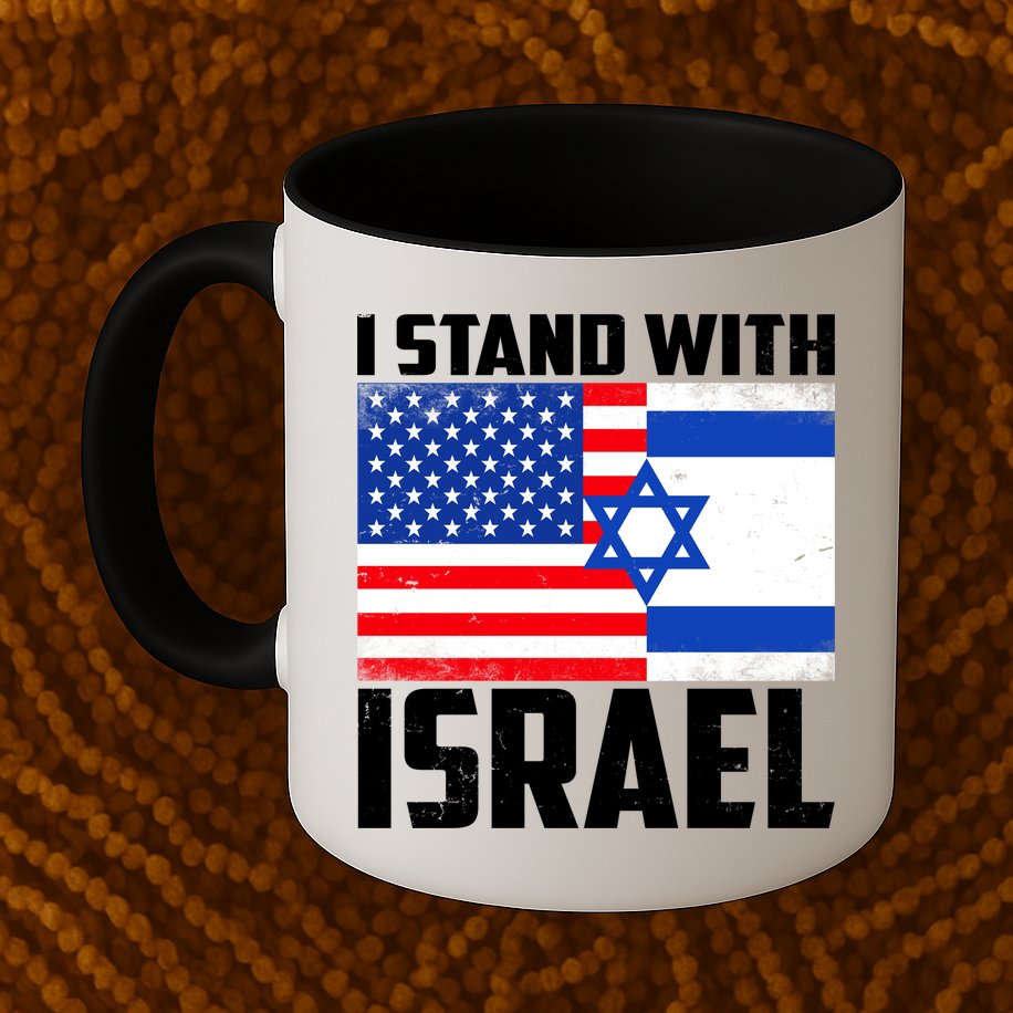 I Stand With Israel US Flags United Distressed Mug