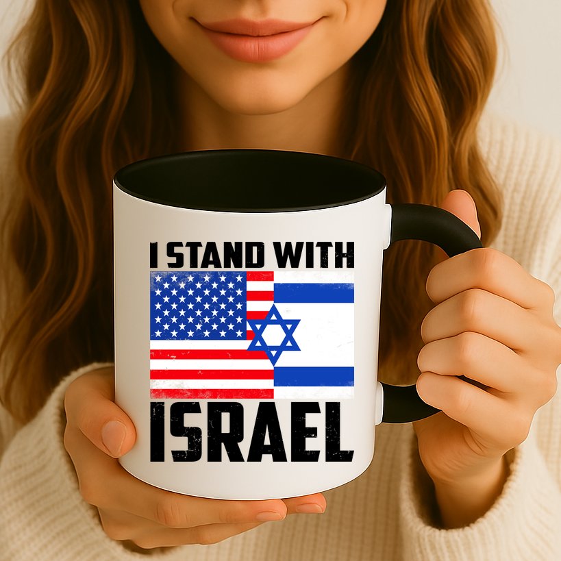 I Stand With Israel US Flags United Distressed Mug