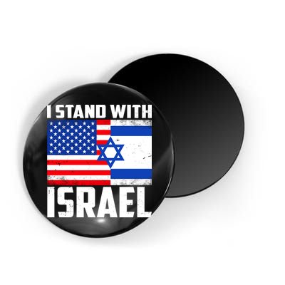 I Stand With Israel US Flags United Distressed Magnet