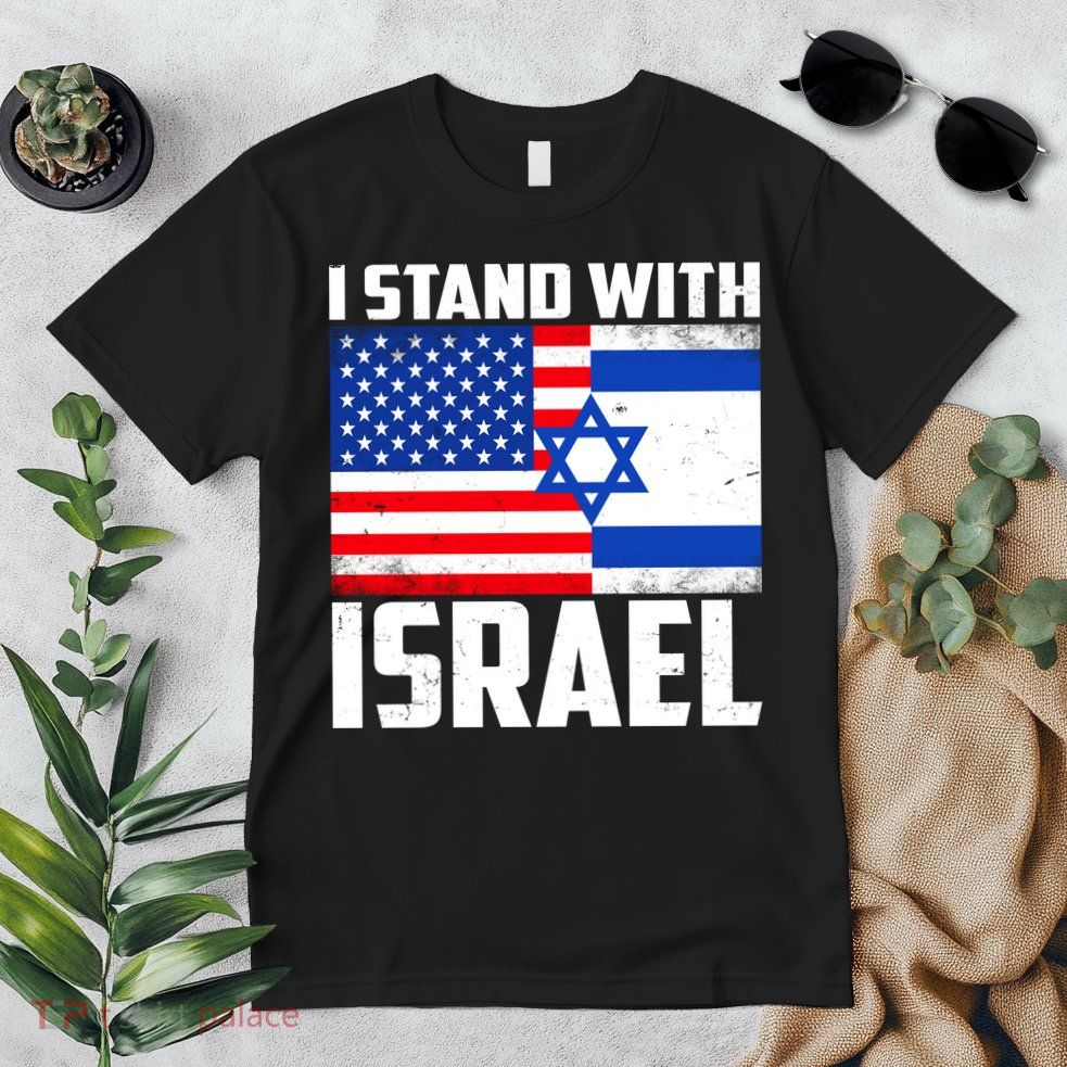 I Stand With Israel US Flags United Distressed Premium T-Shirt