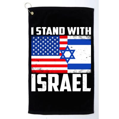 I Stand With Israel US Flags United Distressed Golf Towel