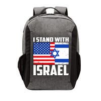 I Stand With Israel US Flags United Distressed Vector Backpack