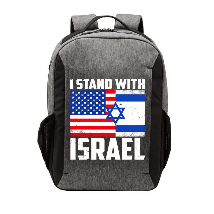 I Stand With Israel US Flags United Distressed Vector Backpack